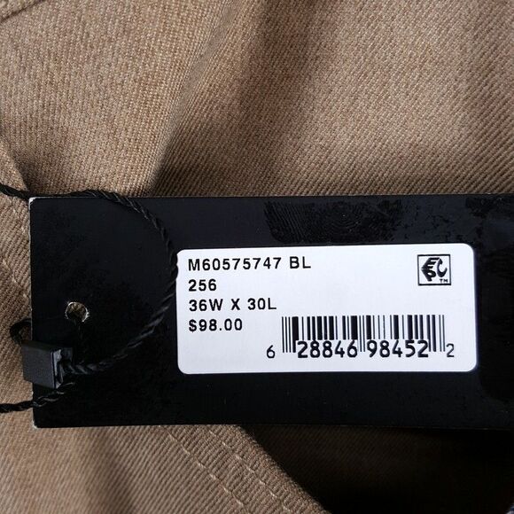 BLOOMINGDALES Pants Mens 36x30 Tan Tailored Fit Modern Trouser - Picture 5 of 6